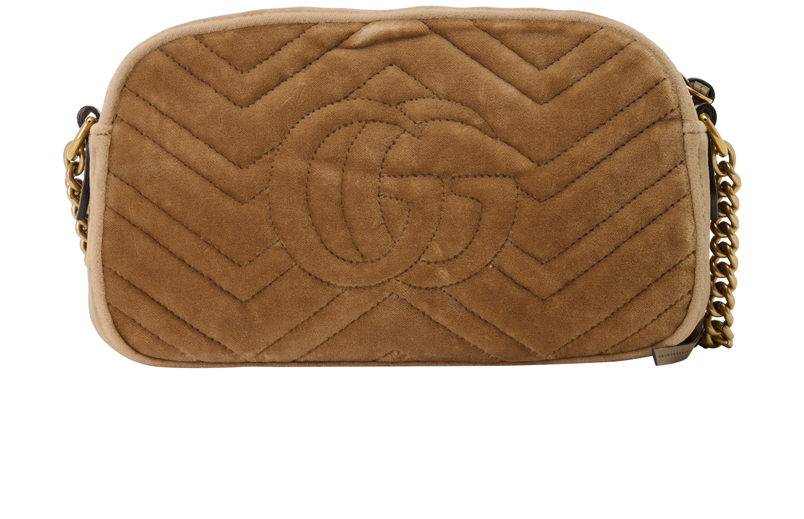 Small GG Marmont Crossbody, &pound;420, Handbags, Taupe, Velvet, Back view